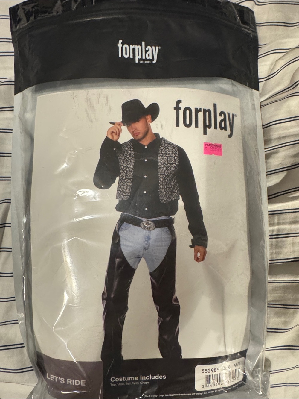 Forplay Black Jacket with Patterned Vest Cowboy Costume